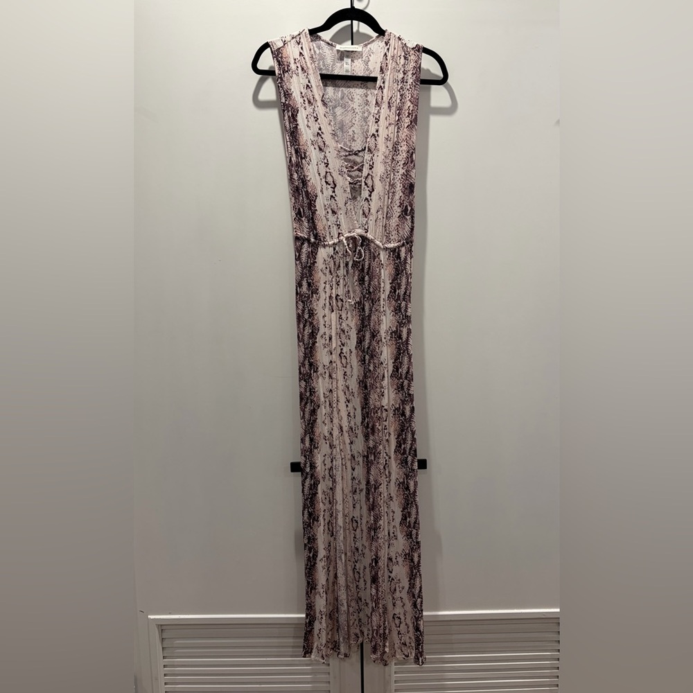 BCBGMaxAzria Snakeskin print cover up with high slits